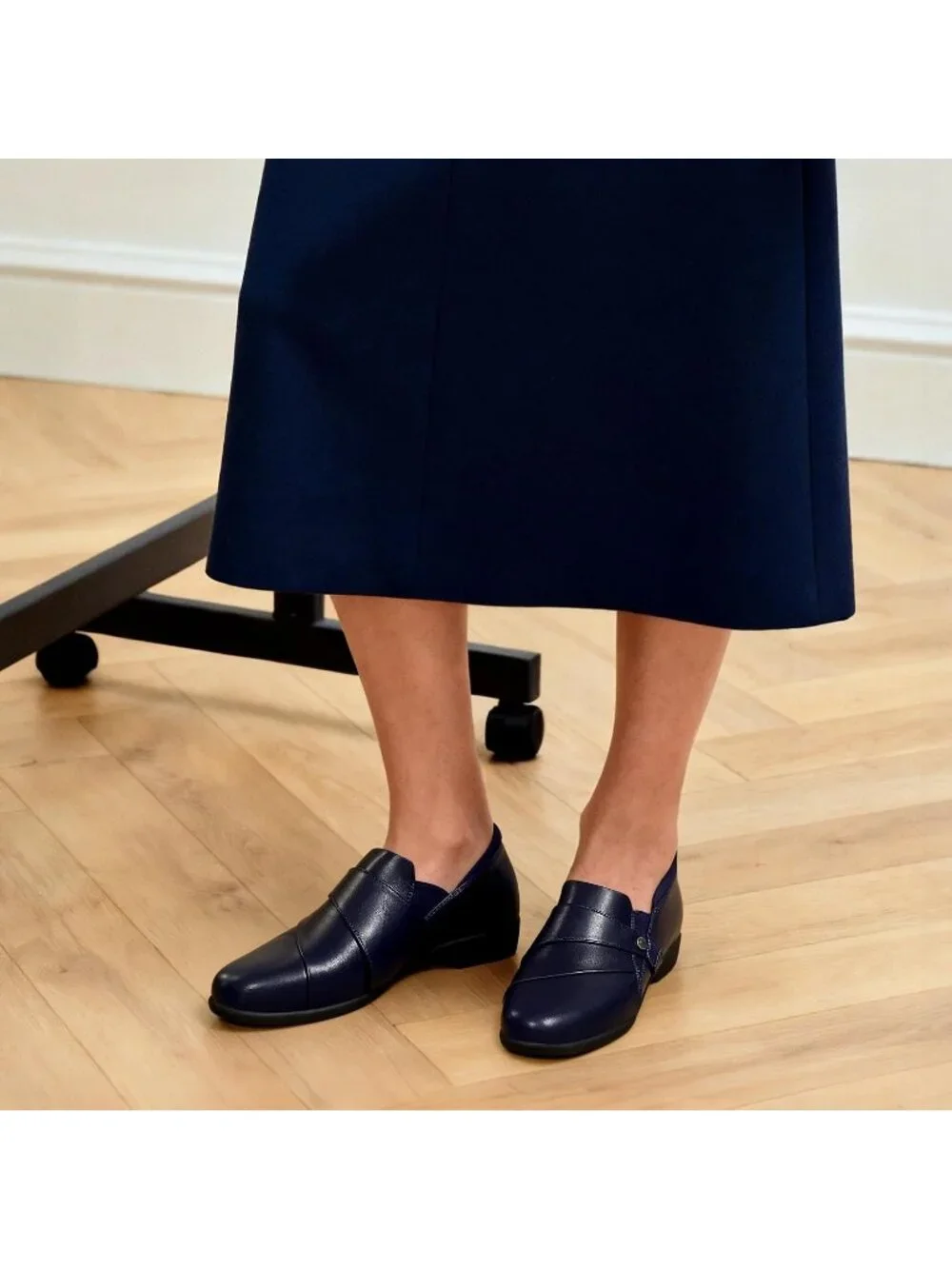 Dream Pairs Women's Navy Comfortable Arch Support Casual Dressy Loafers